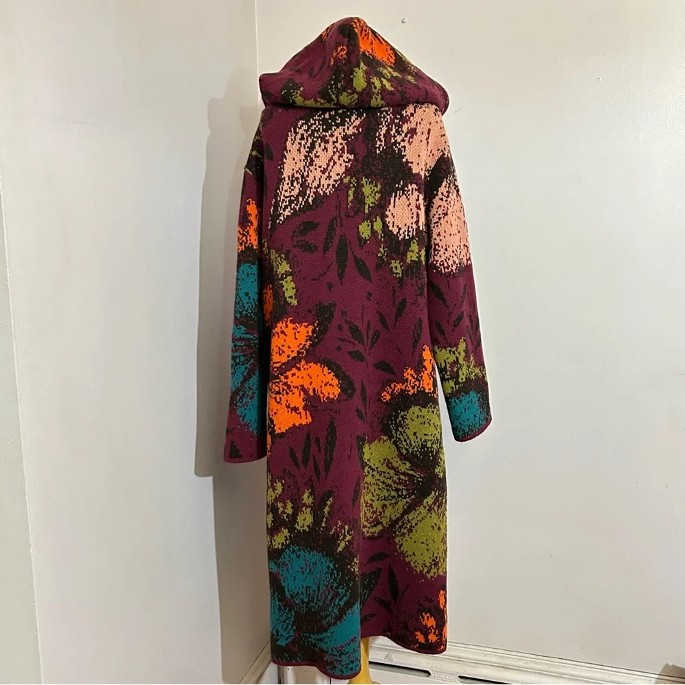 IVKO Floral Wool Cardigan Sweater Coat Large - Picture 7 of 14